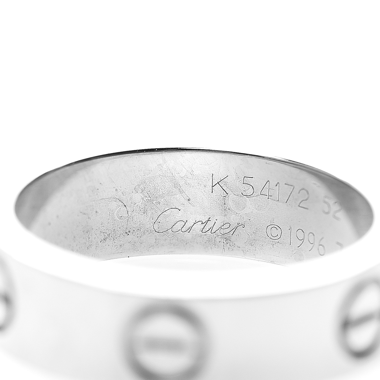 CARTIER 18K White Gold 5.5mm LOVE Ring 52 6 528980 | FASHIONPHILE