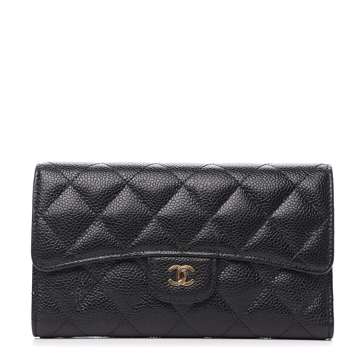 chanel flap wallet caviar