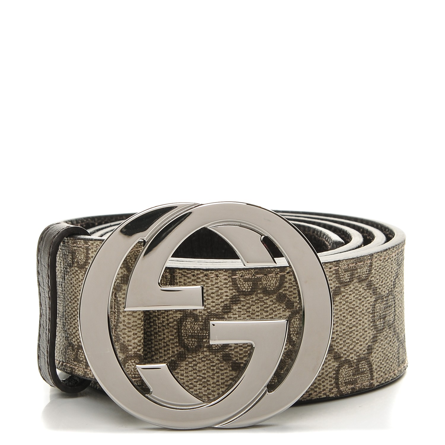 GUCCI GG Plus Monogram Interlocking G Belt 90 36 Dark Brown 199961