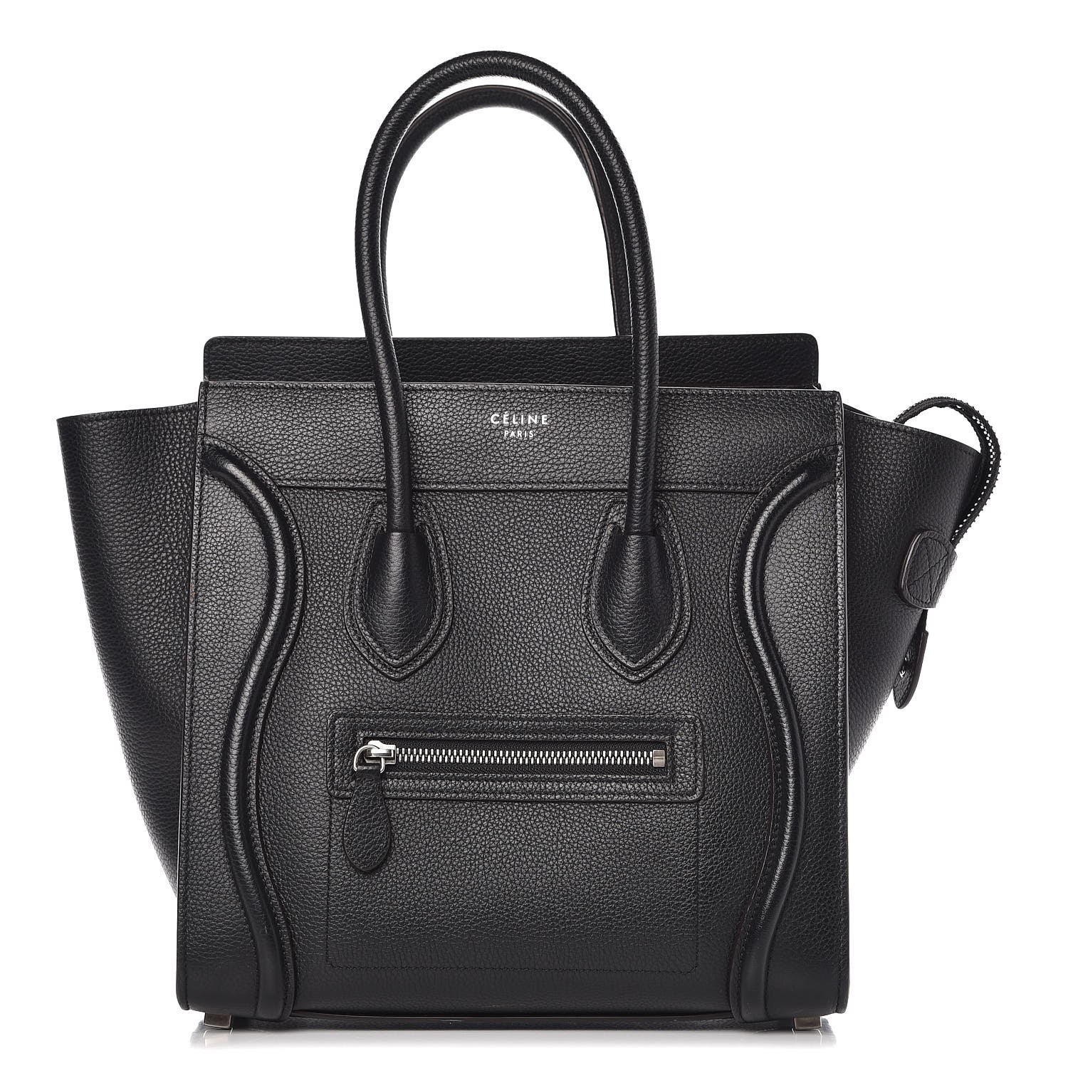 CELINE Drummed Calfskin Micro Luggage Black 323129