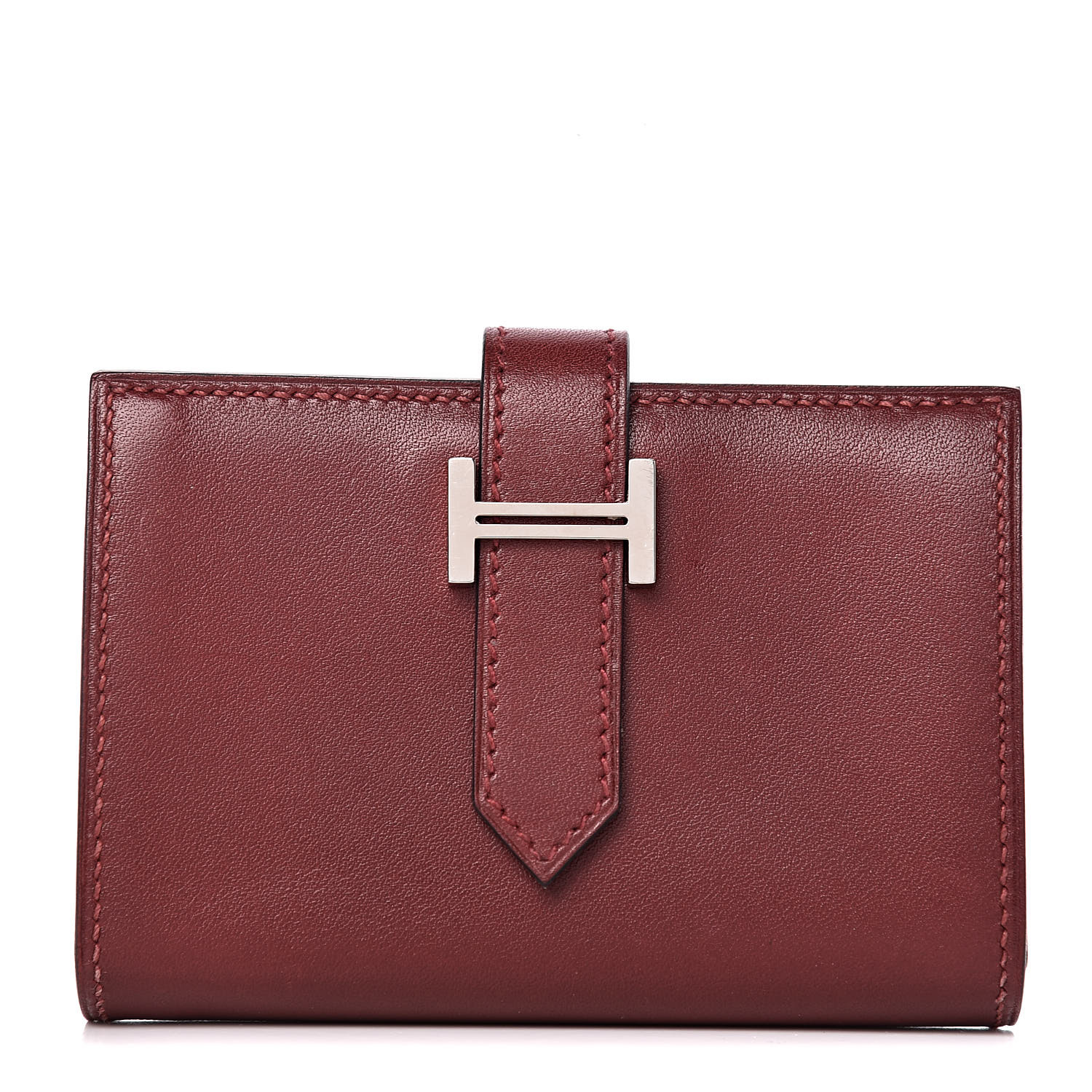 HERMES Box Mini Bearn Compact Wallet Rouge H 430750