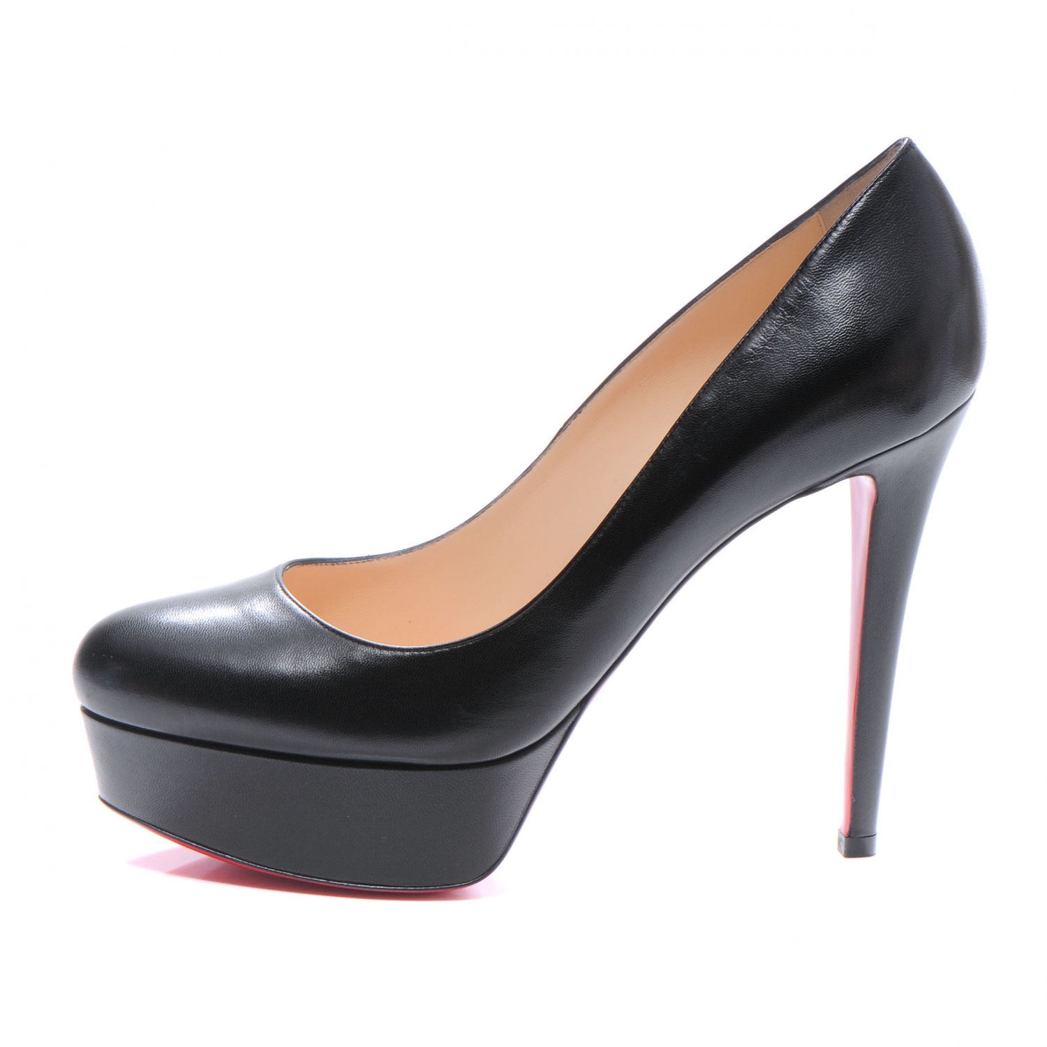 CHRISTIAN LOUBOUTIN Leather Bianca 120 Kid Pumps 38.5 Black 49838