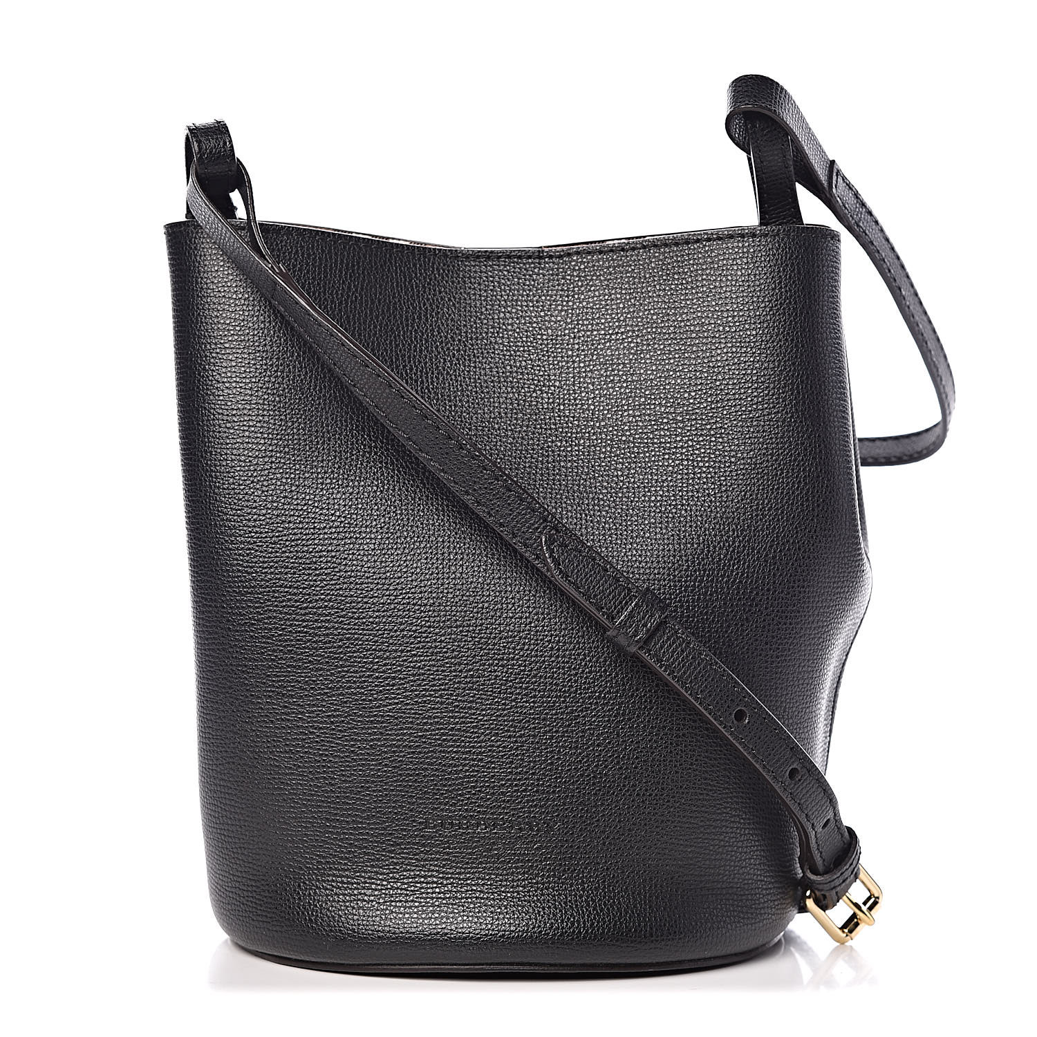 BURBERRY London Grainy Calfskin Small Lorne Bucket Crossbody Black ...