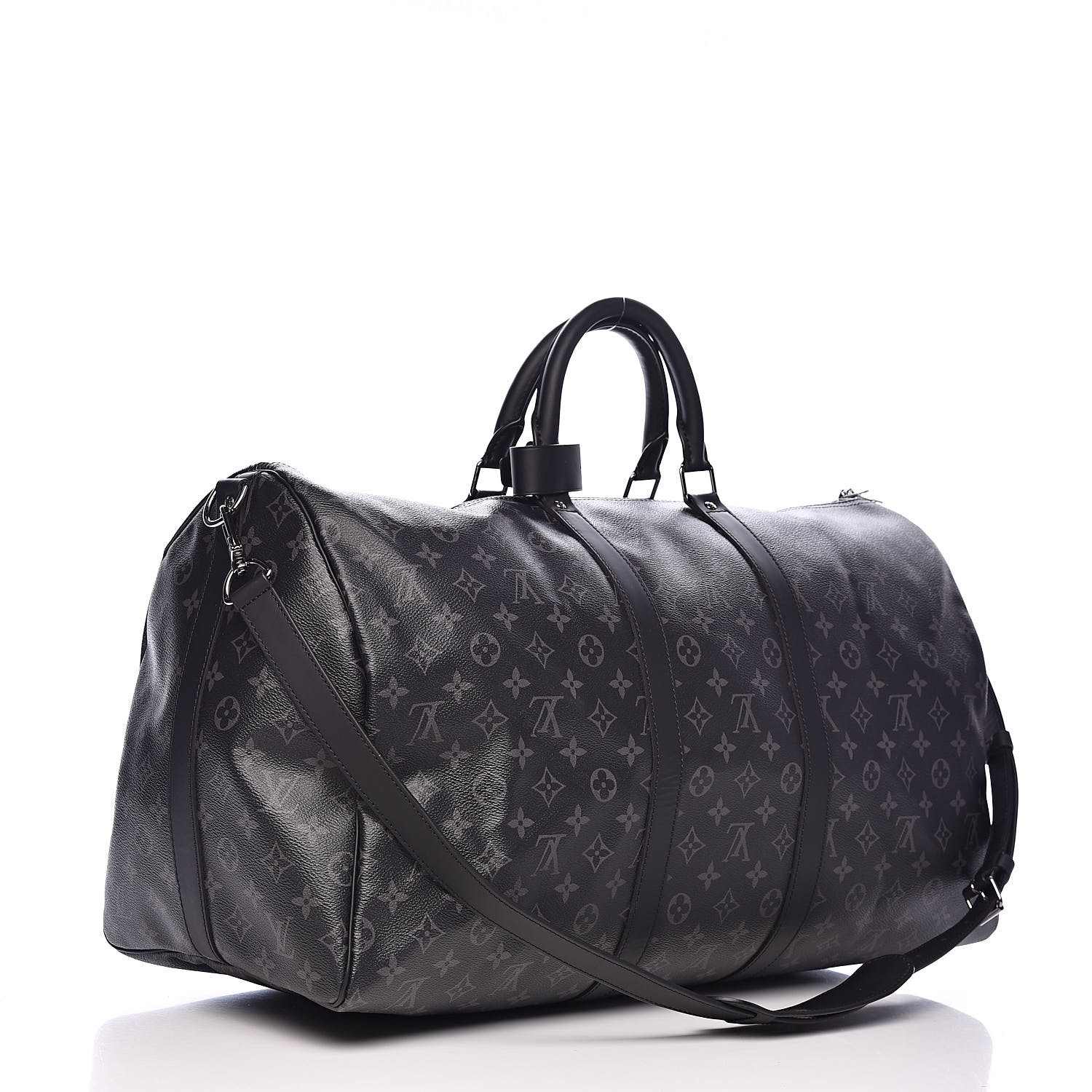 Louis Vuitton Keepall Bandouliere Size 55 Noir M40605 Monogram Eclipse
