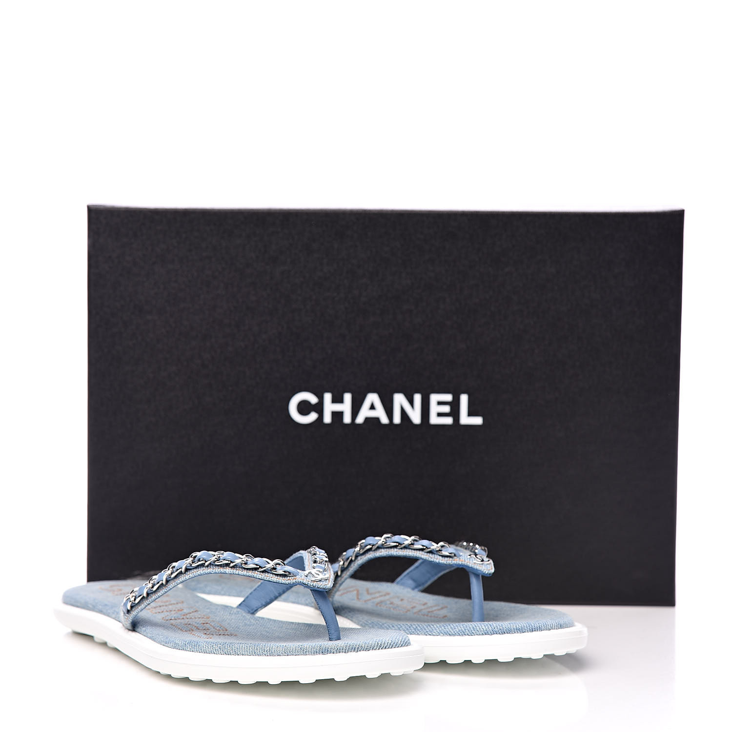 chanel chain slippers