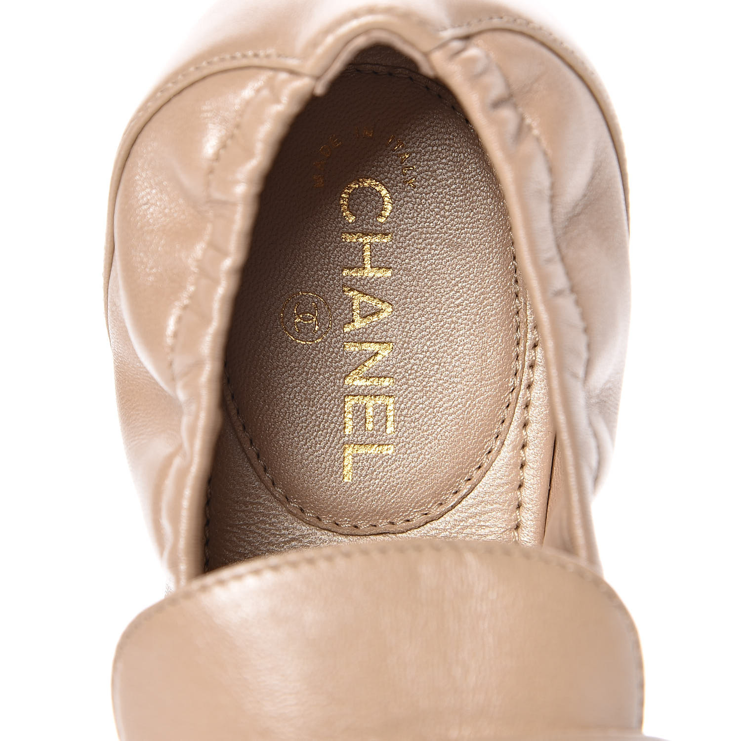 CHANEL Laminated Lambskin Womens Quilted Elastic CC Moccasin Loafers 34 ...