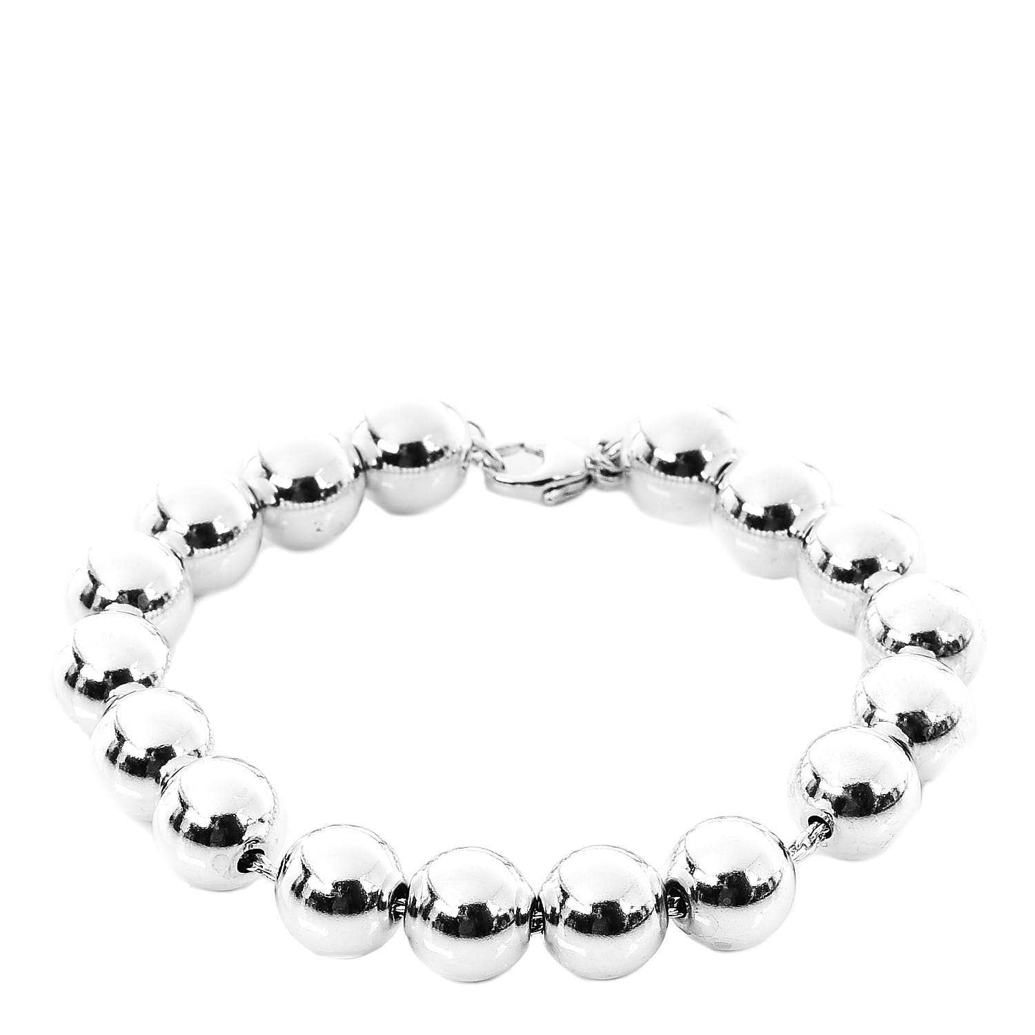 TIFFANY Sterling Silver 10mm HardWear Ball Bracelet 508972