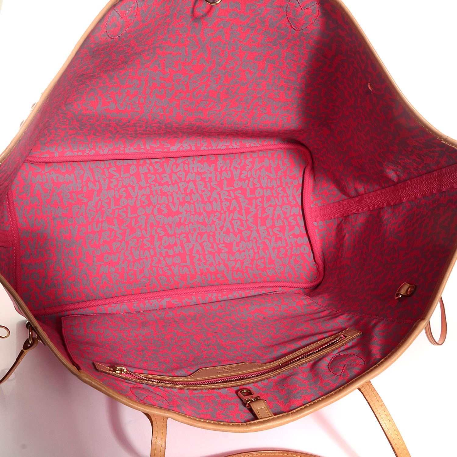 LOUIS VUITTON Monogram Graffiti Neverfull GM Fuchsia 93071