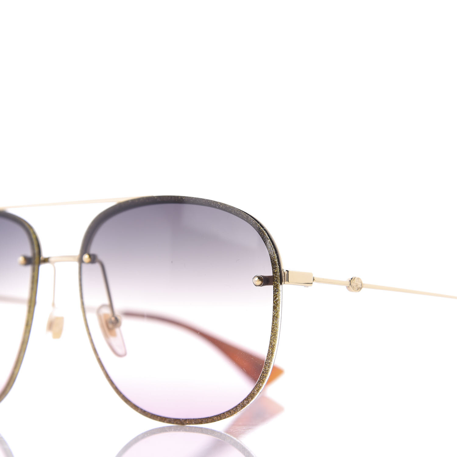 Gucci Glitter Aviator Sunglasses Gg0227s Gold 614256