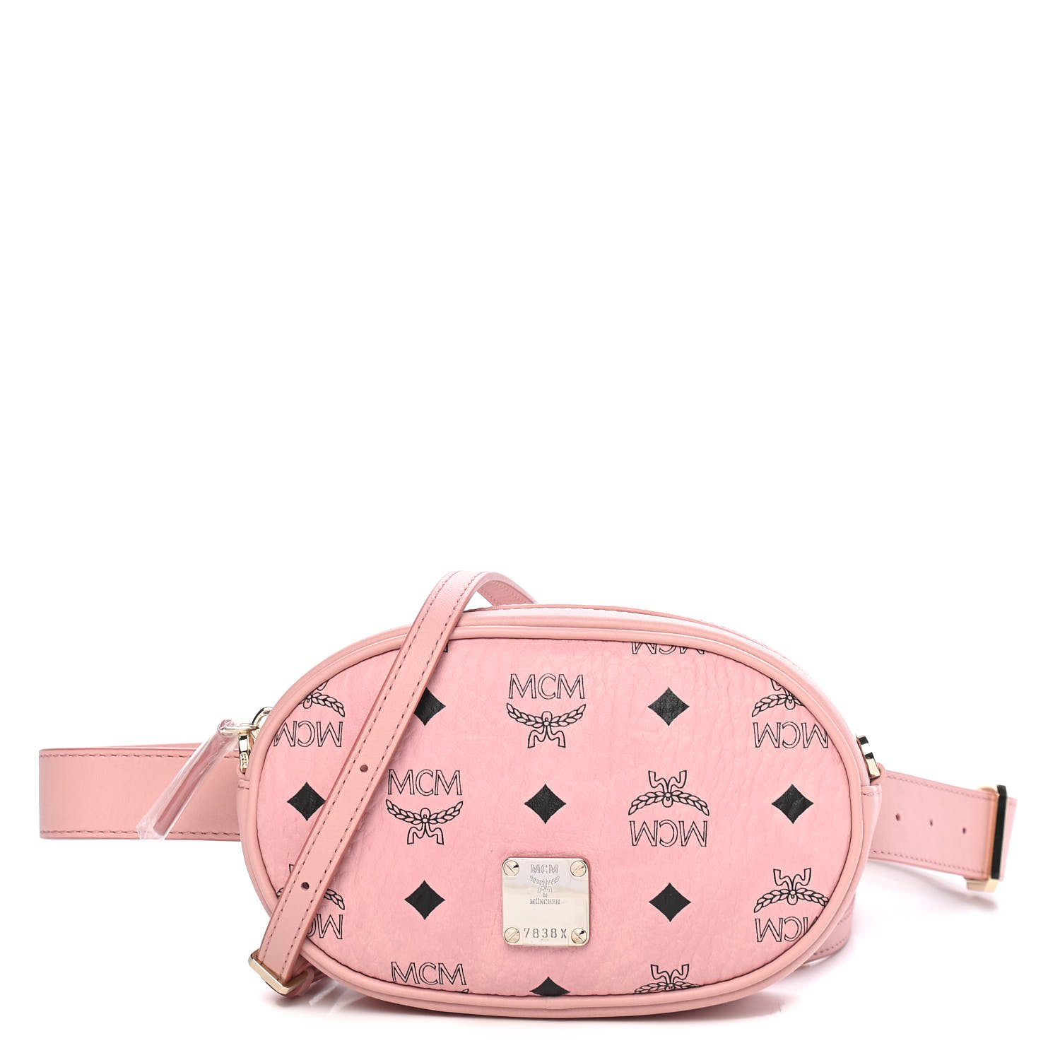 pink mcm fanny pack