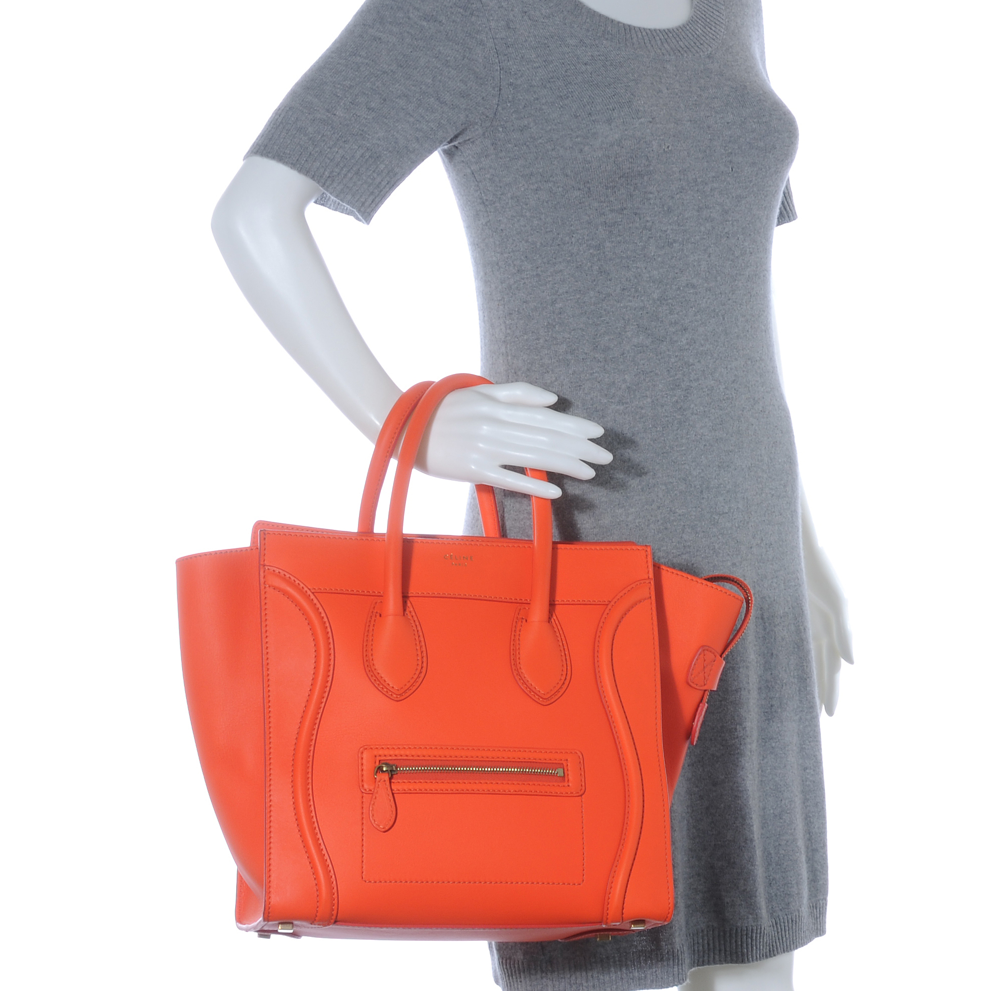 celine orange luggage bag