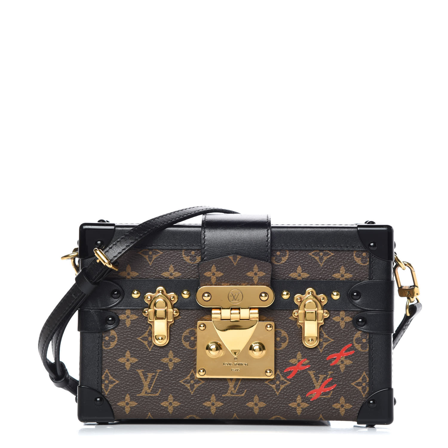 louis vuitton monogram petite malle black