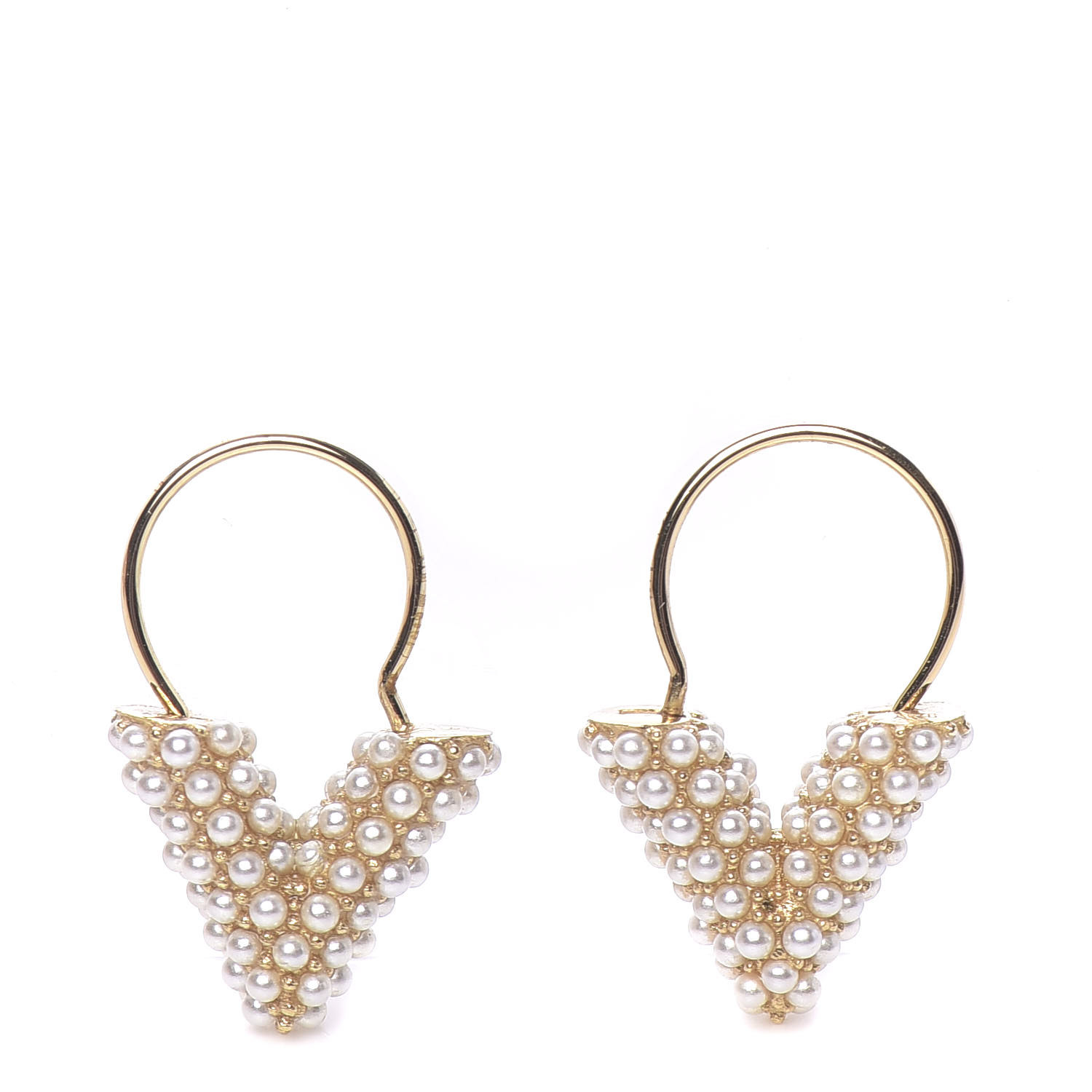 Louis Vuitton Gold Essential V Hoops Earrings – The Closet