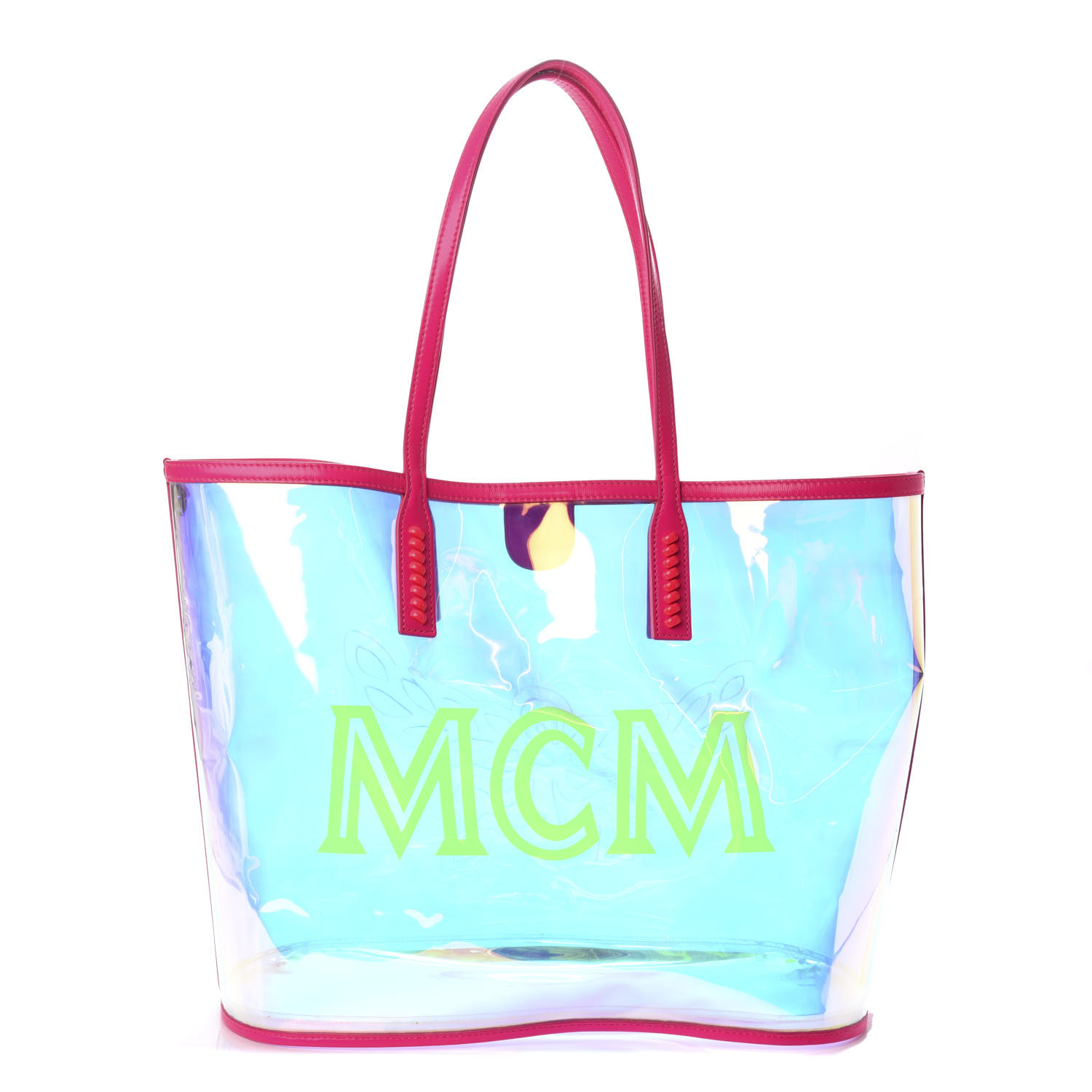 mcm iridescent medium shopper tote