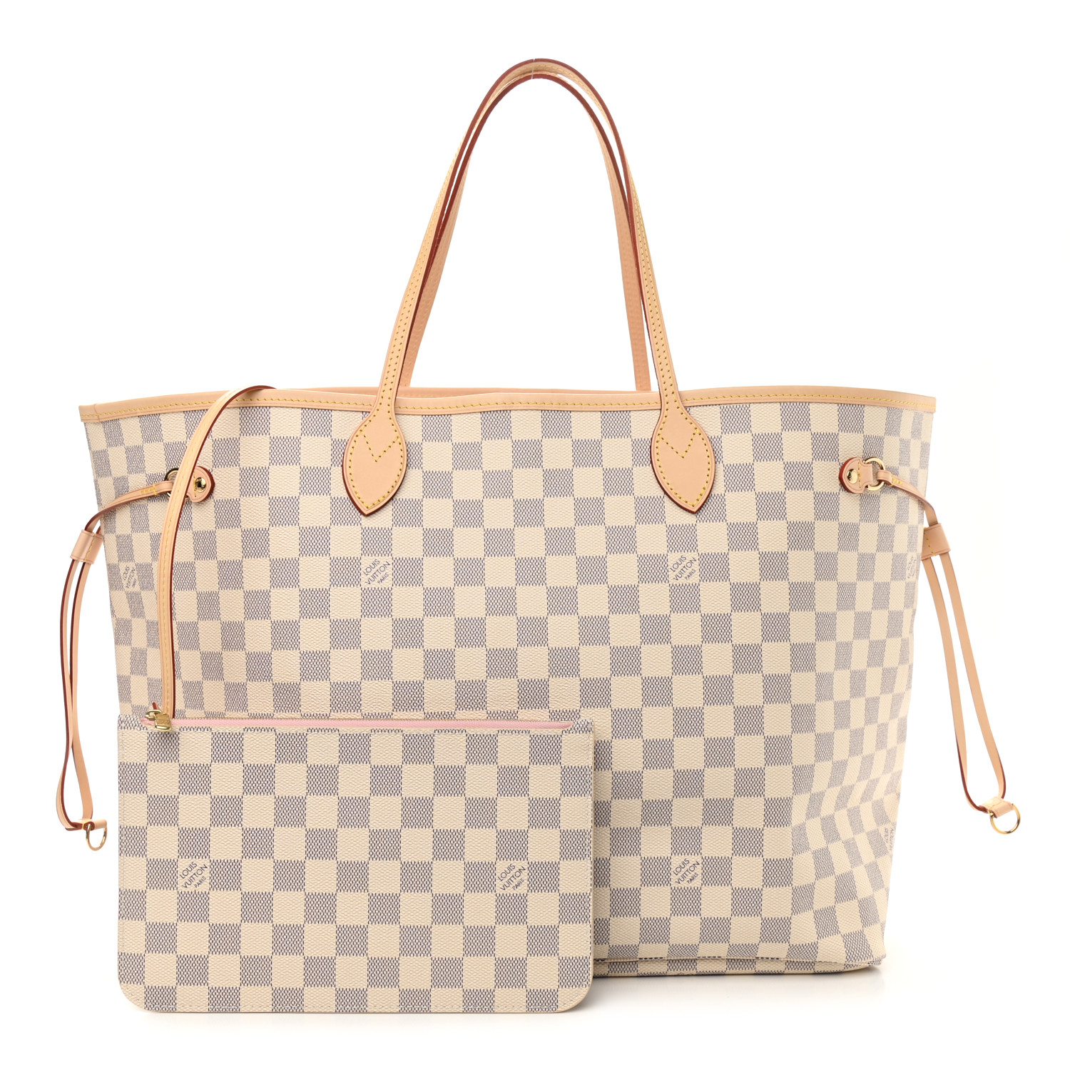 lv neverfull damier azur rose ballerine