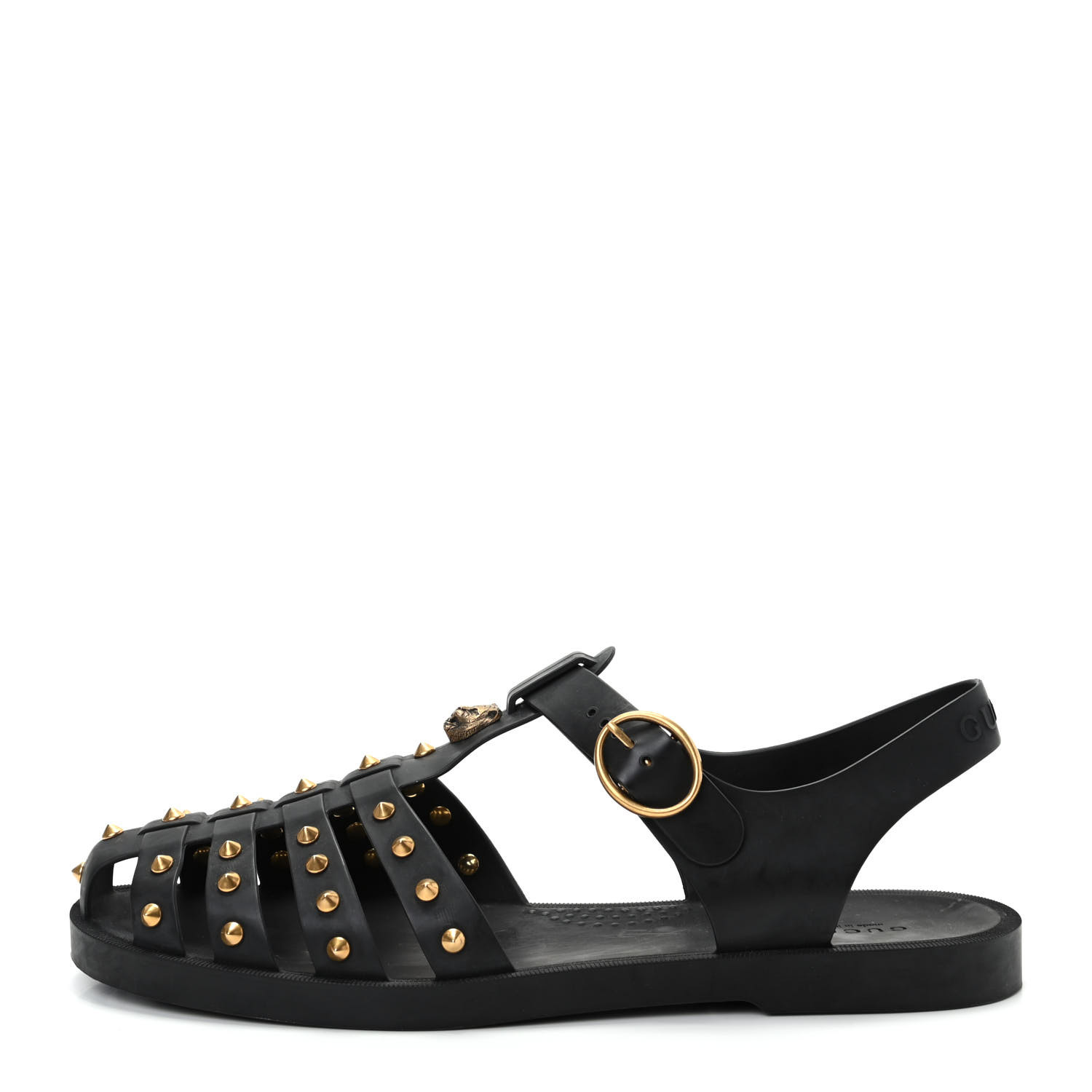 gucci rubber buckle sandals