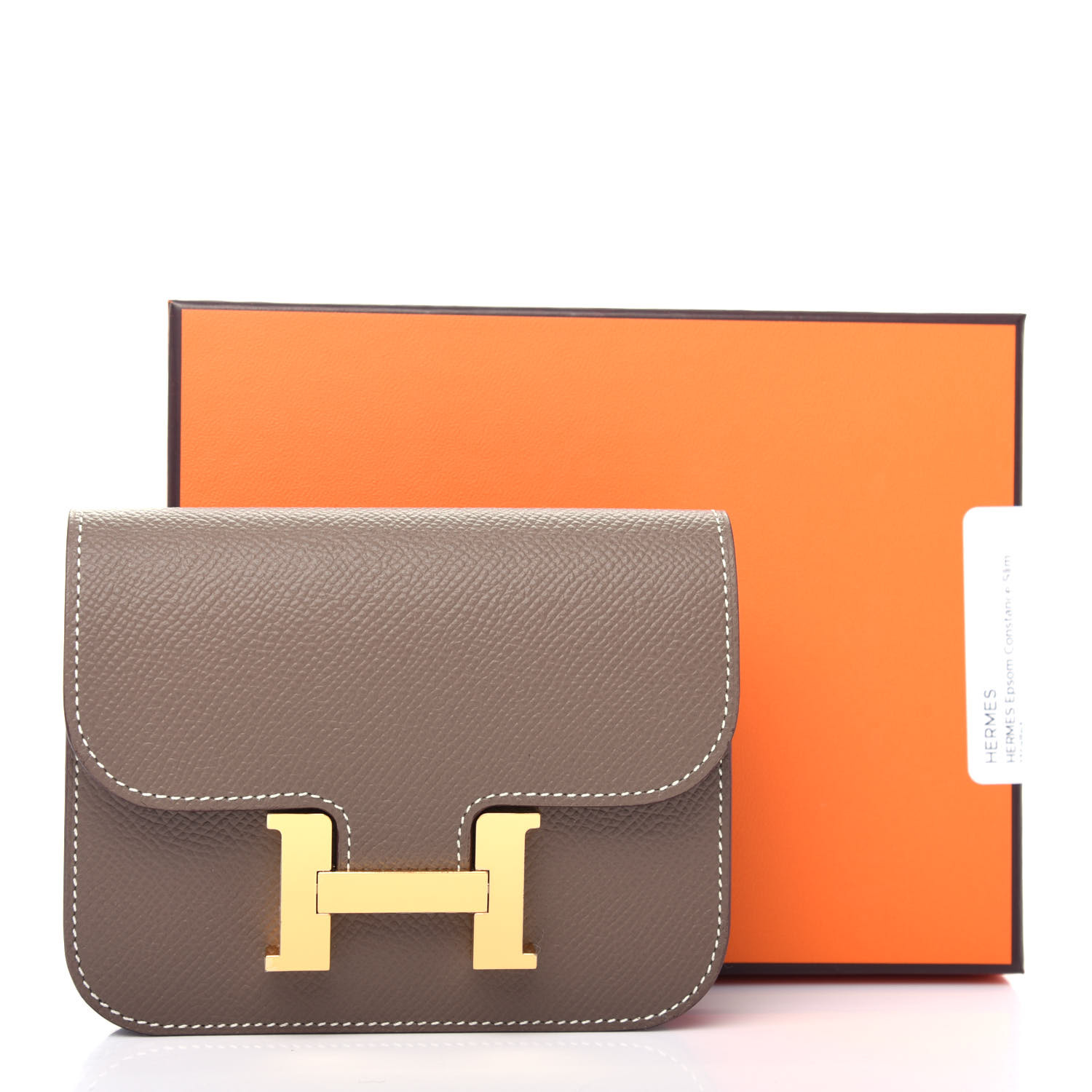 HERMES Epsom Constance Slim Wallet Etoupe 741385 | FASHIONPHILE