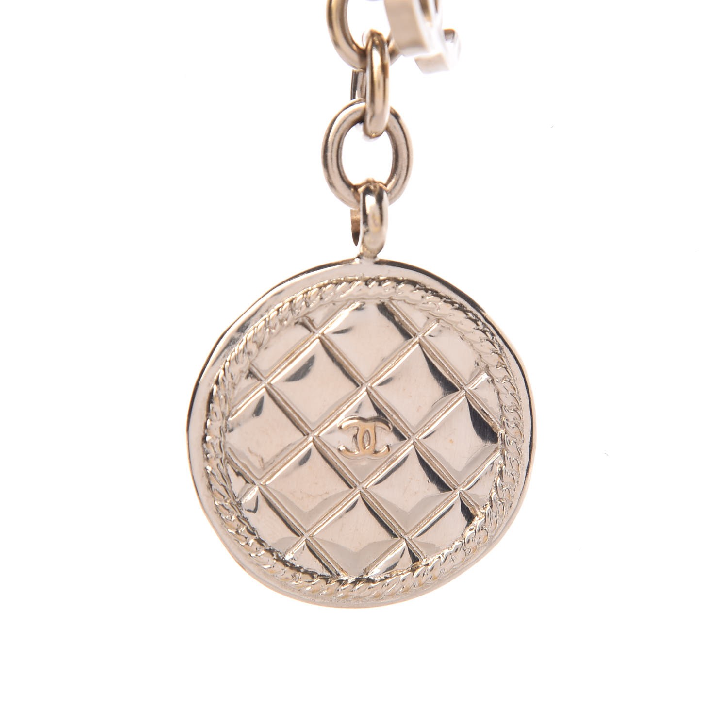 CHANEL Quilted CC Key Chain Gold 340929