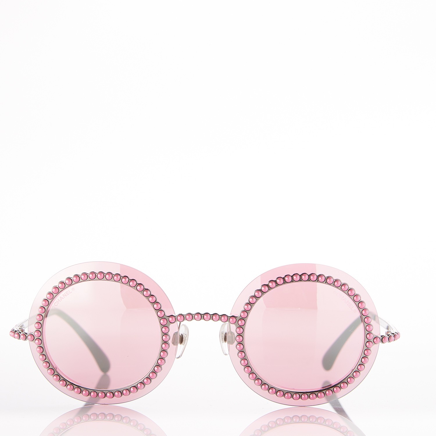 chanel round pearl sunglasses