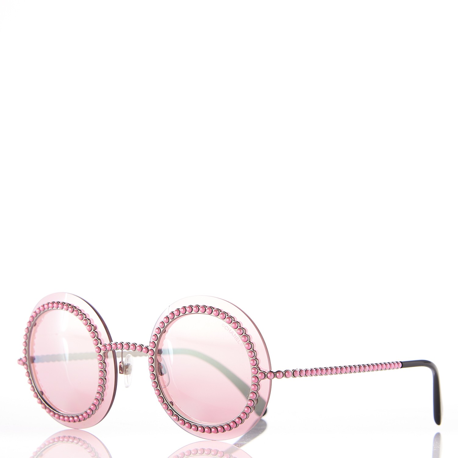 chanel round pearl sunglasses