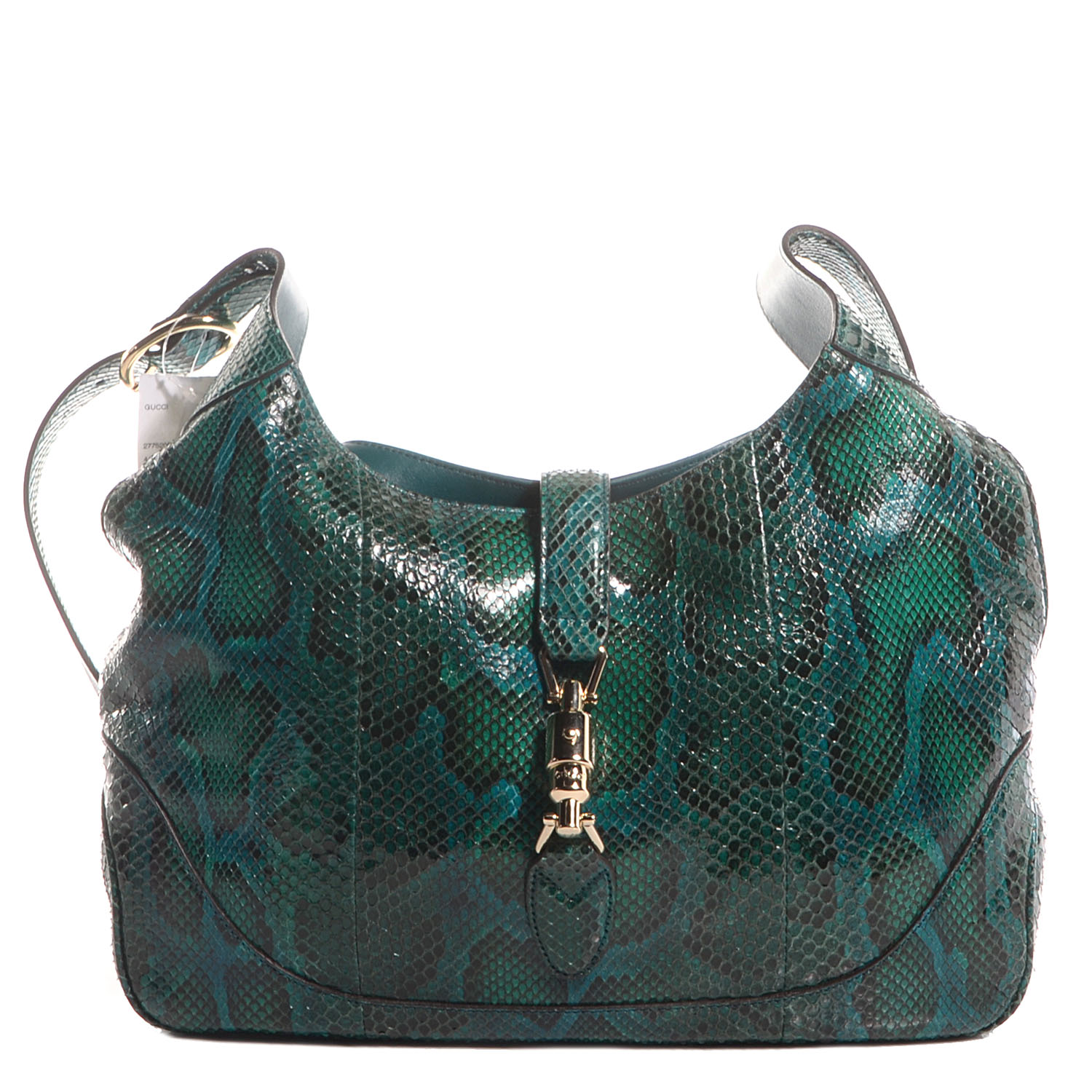 GUCCI Python Jackie Medium Shoulder Hobo Malachite Green 84427