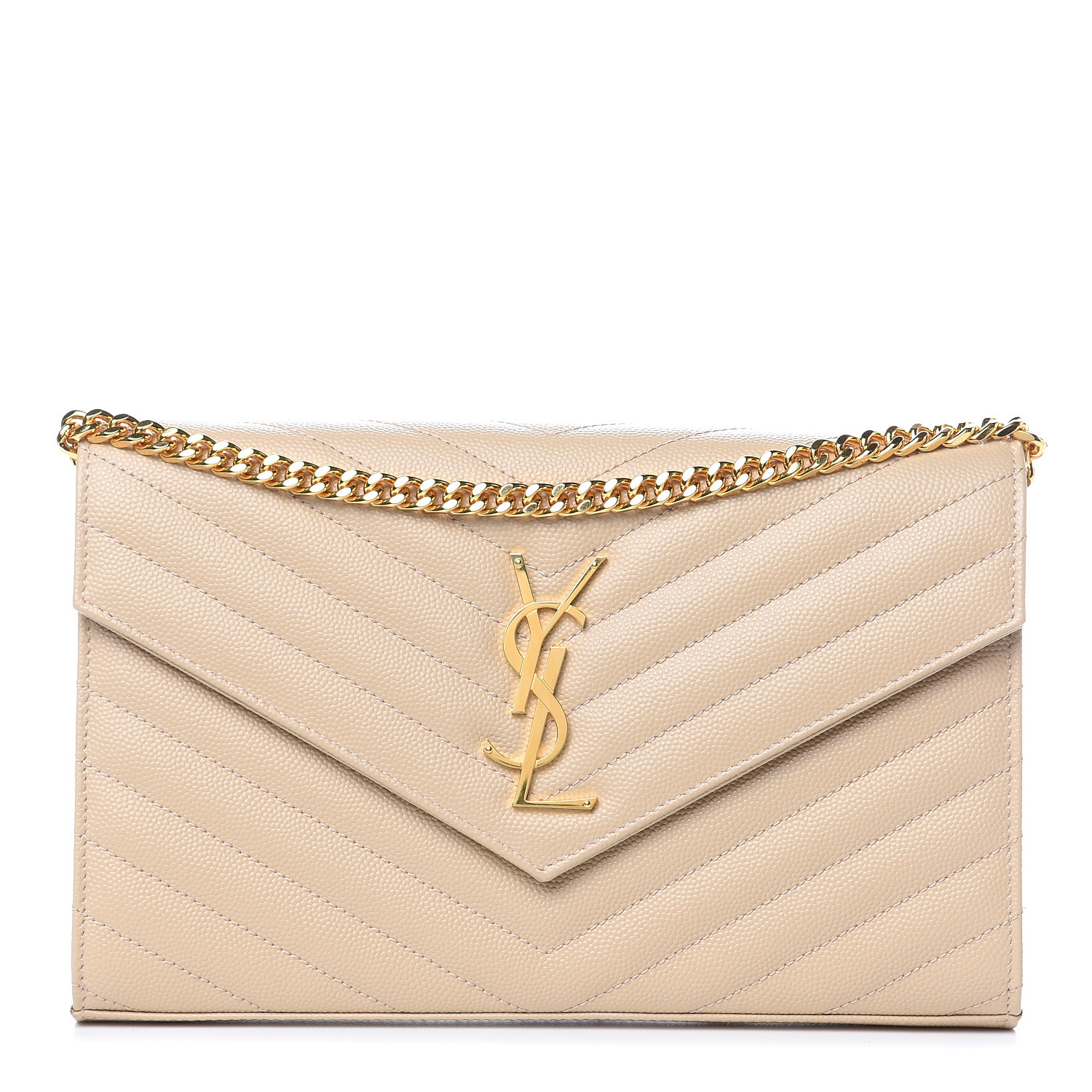 ysl monogram chain wallet in grain de poudre embossed leather