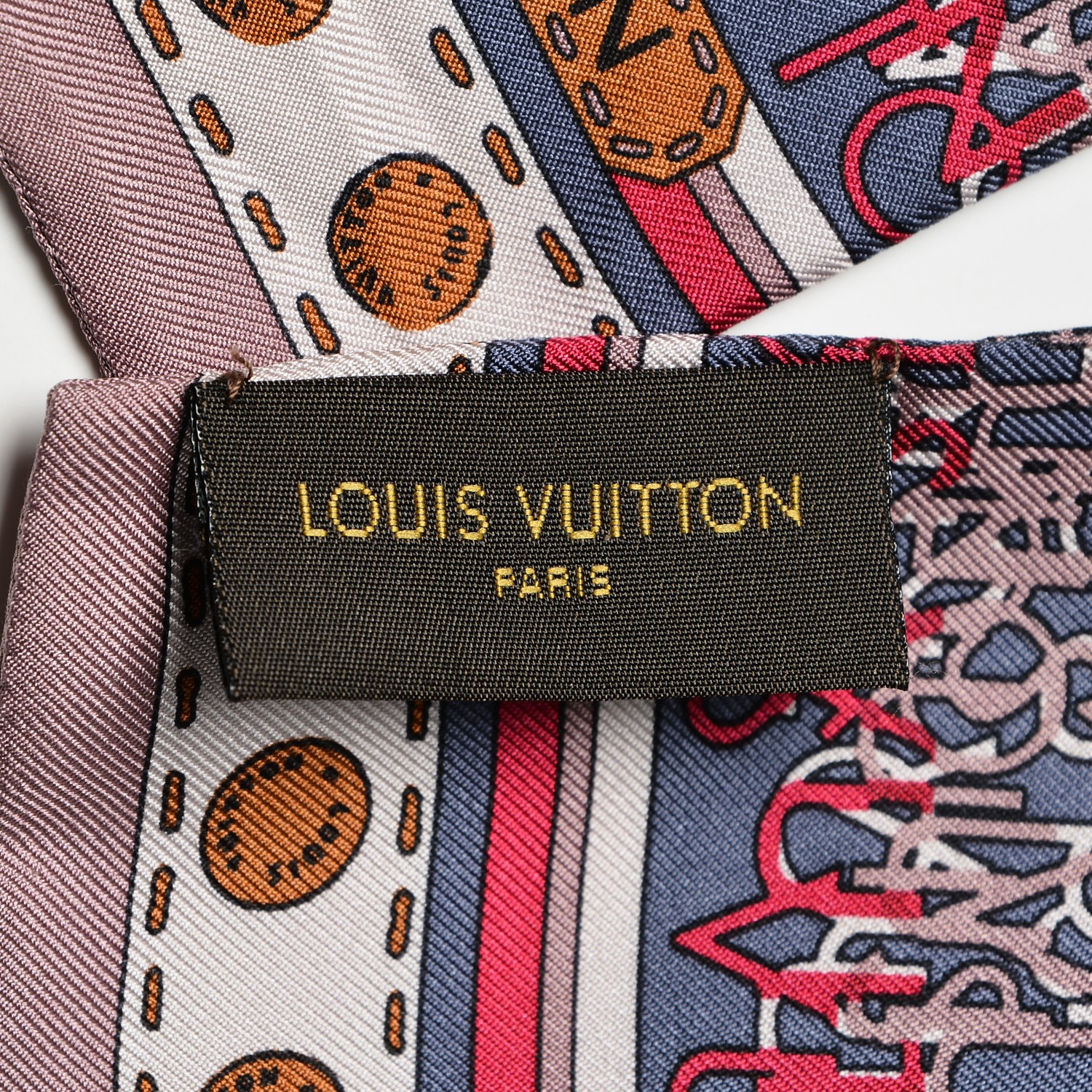 LOUIS VUITTON Silk Monogram Map Bandeau Questche 207826