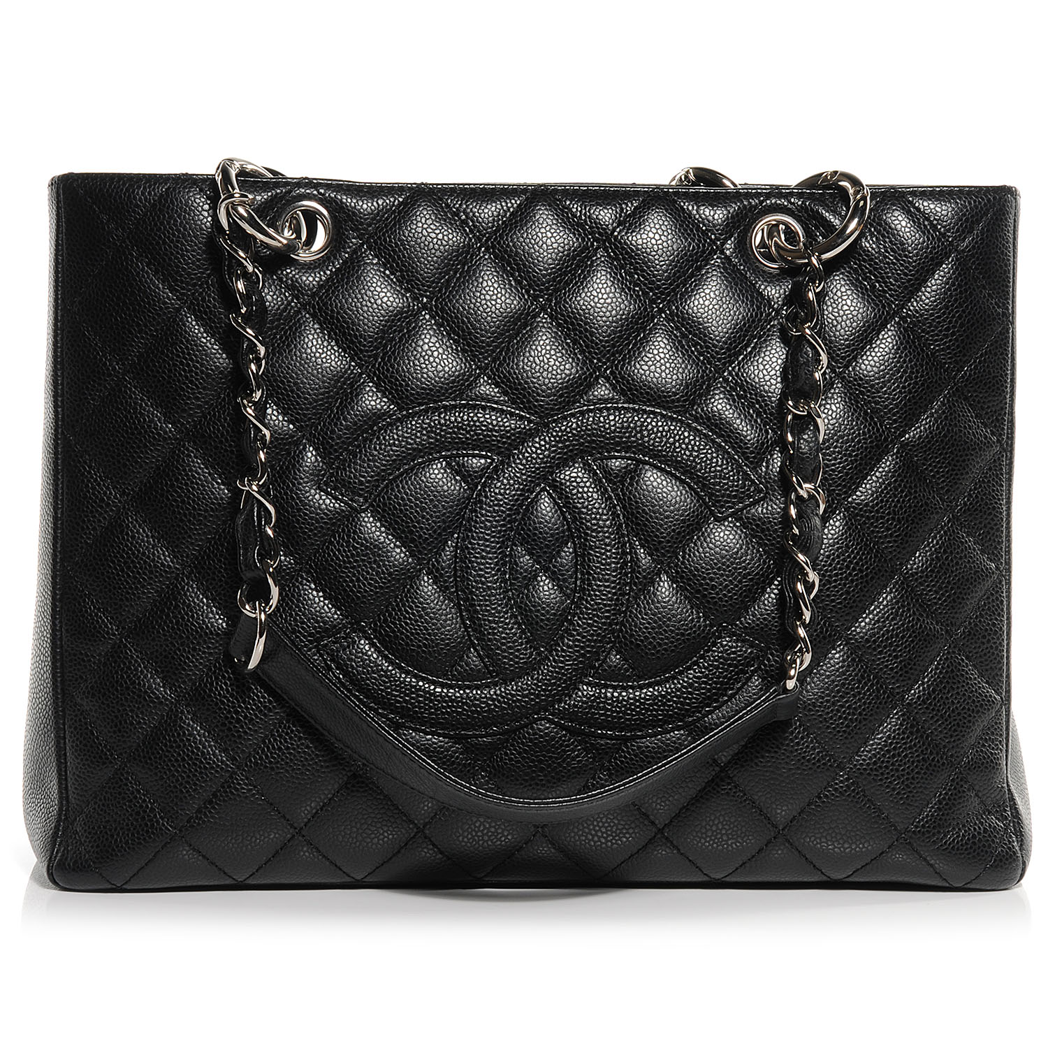 CHANEL Caviar Grand Shopping Tote GST Black 54686