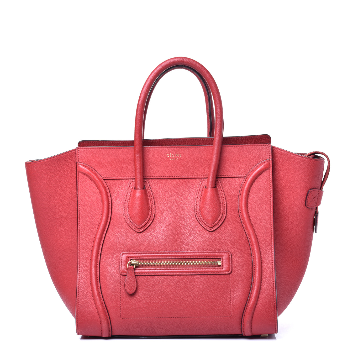 Mini luggage handbag online in baby drummed calfskin