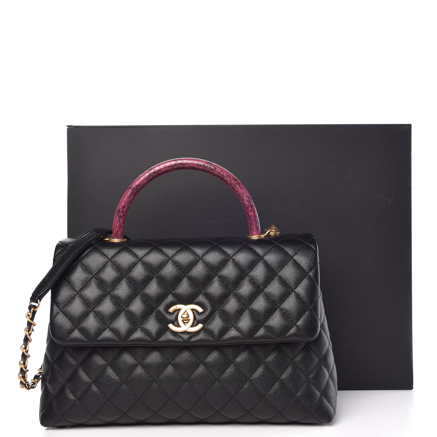 chanel coco handle medium black