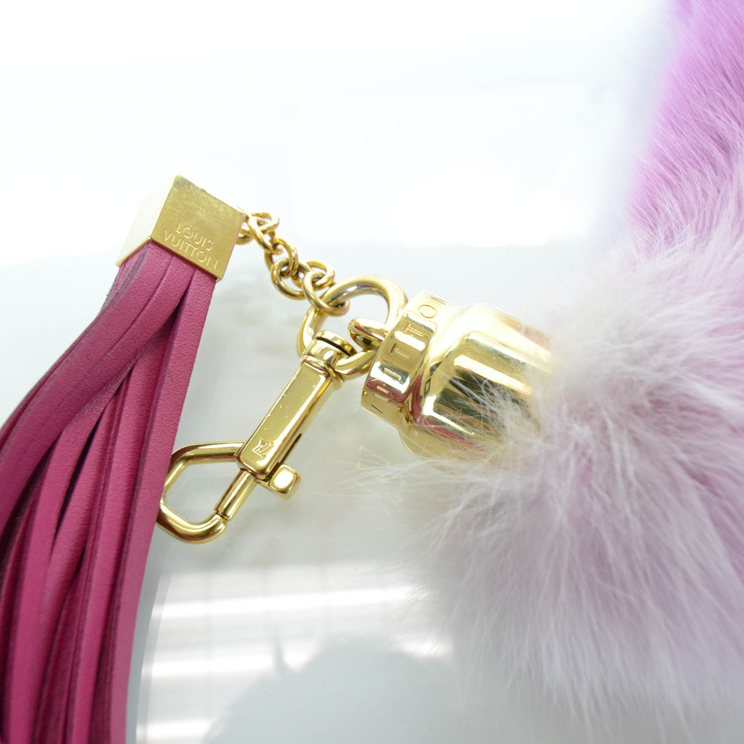 LOUIS VUITTON Fox Fur Foxy Bag Charm Rose 28241