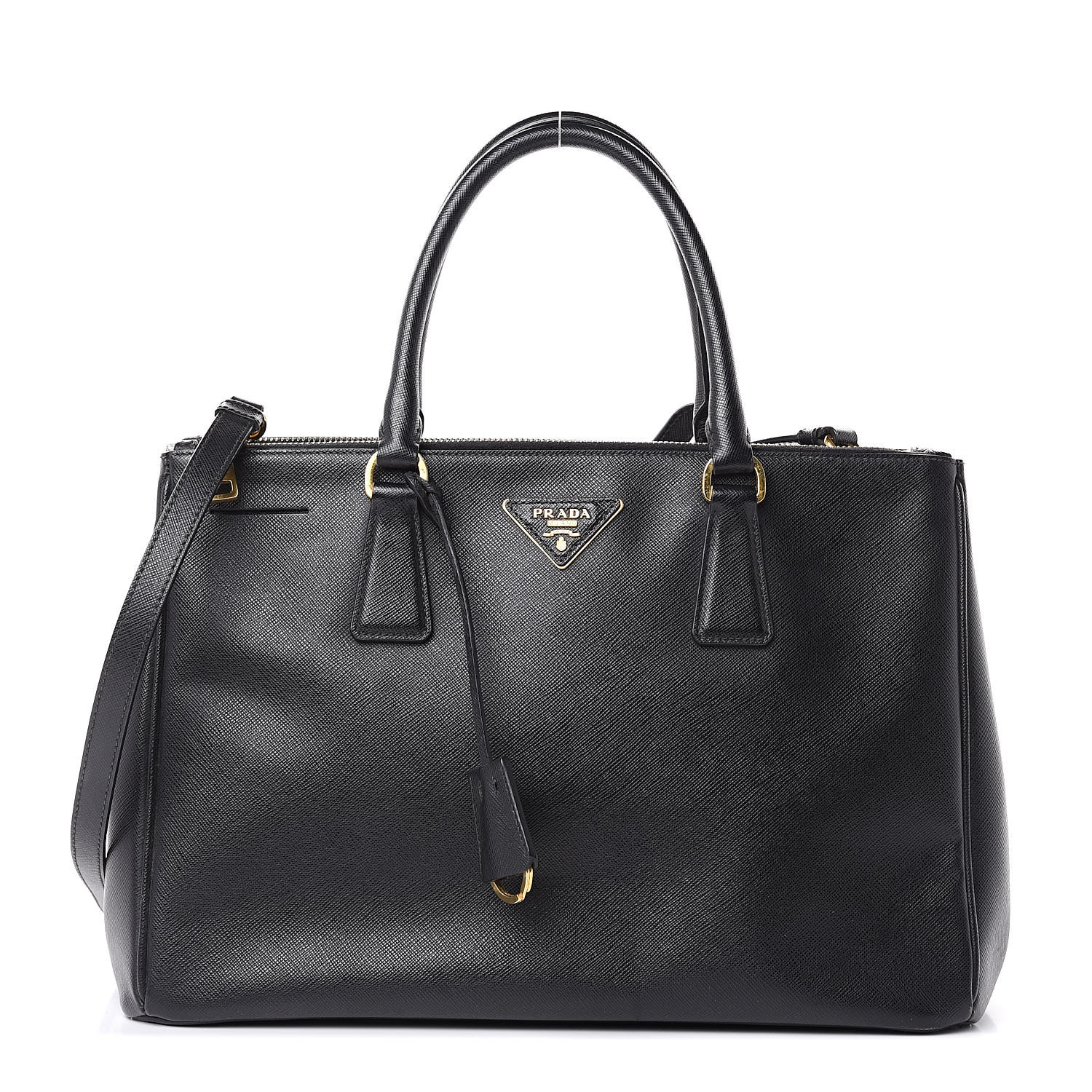 prada saffiano double zip tote