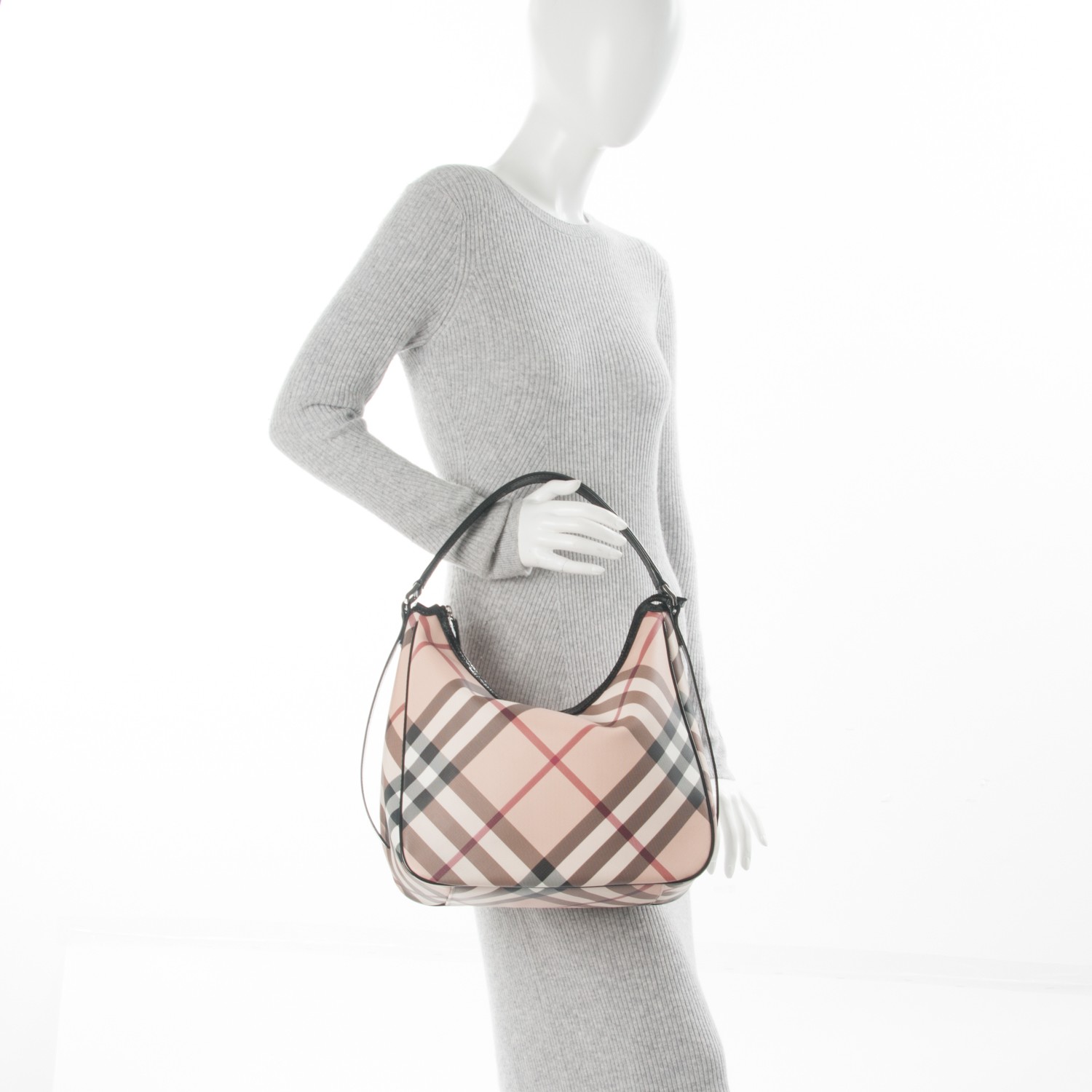 burberry nova check hobo bag