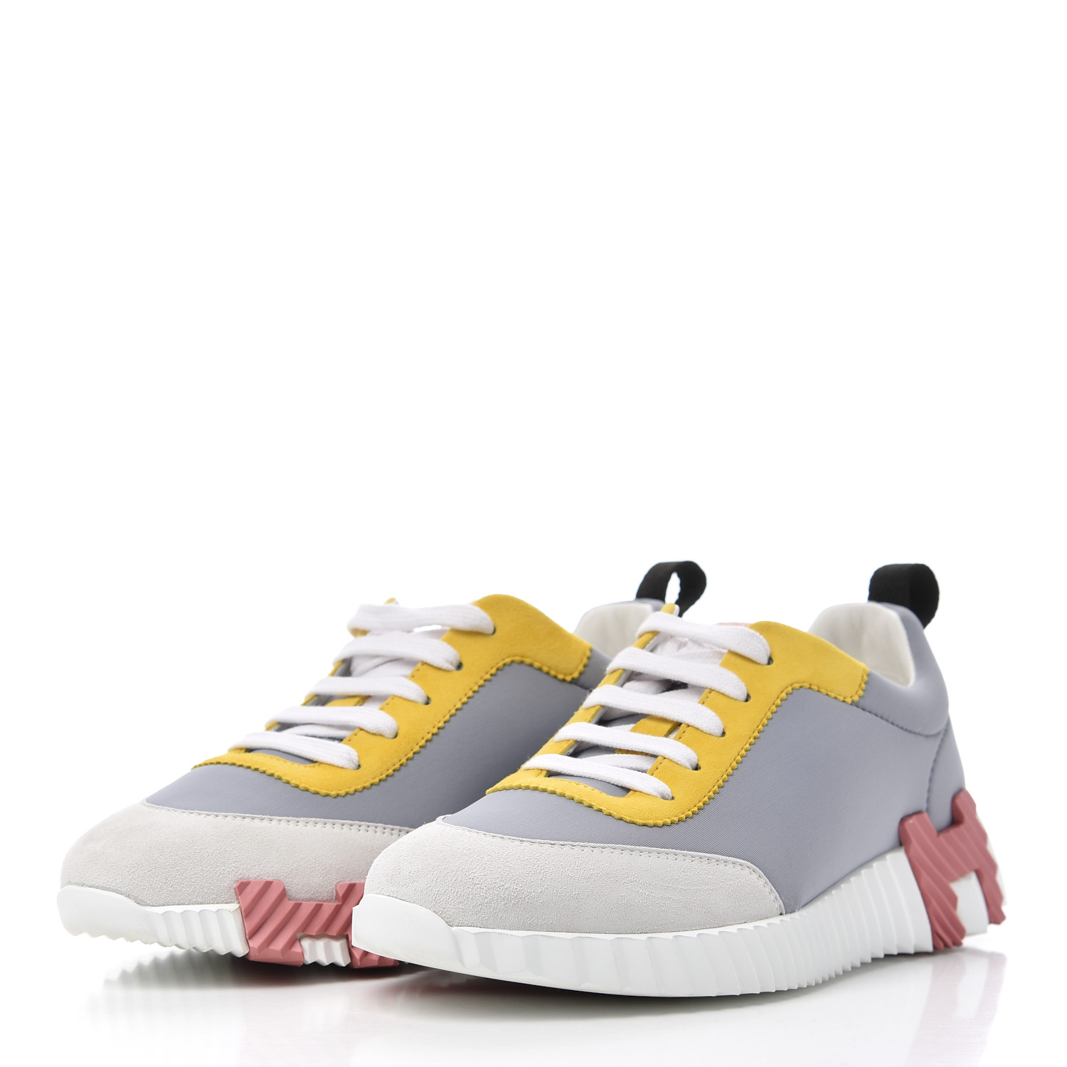 HERMES Technical Canvas Suede Goatskin Bouncing Sneakers 37 782222 ...