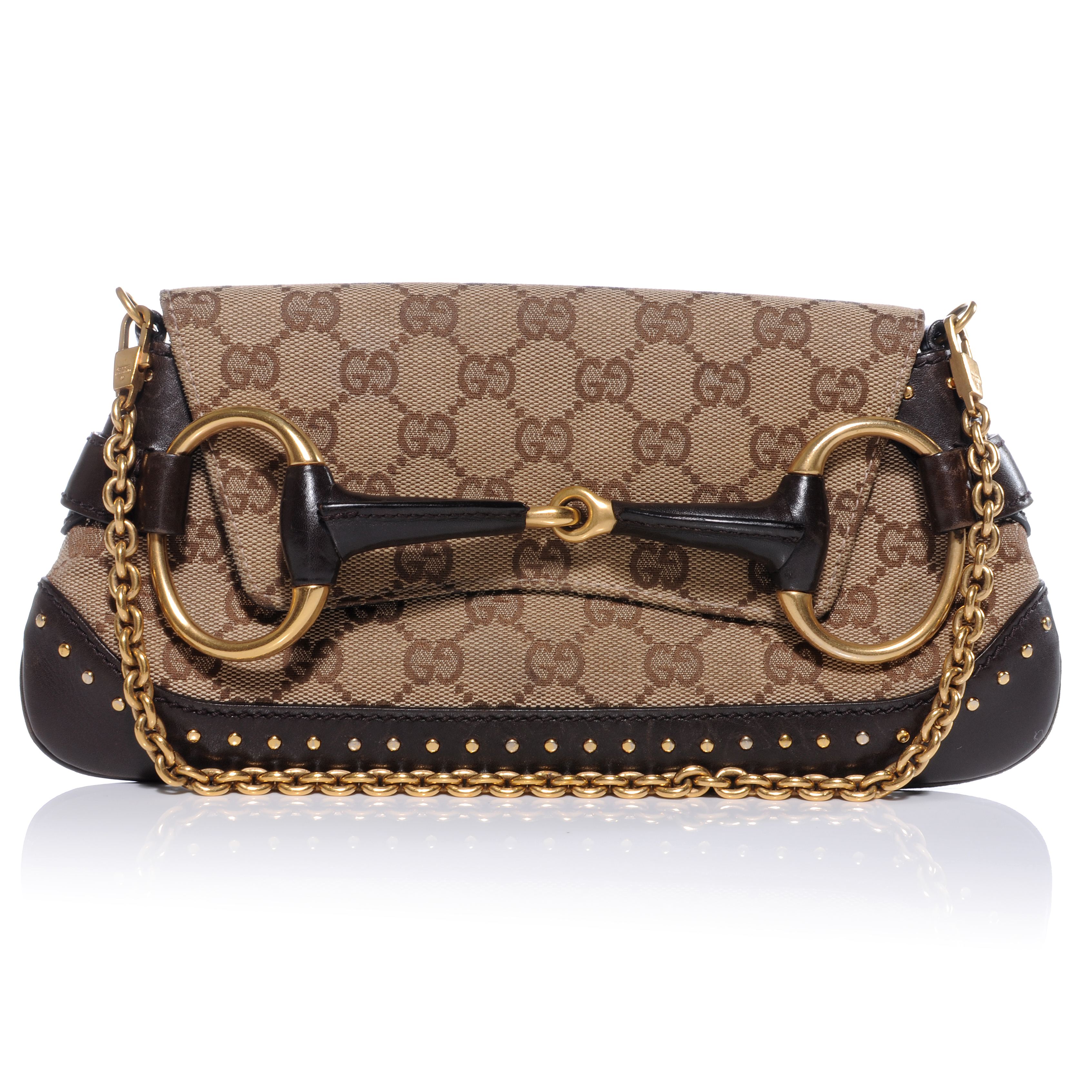 gucci monogram horsebit clutch