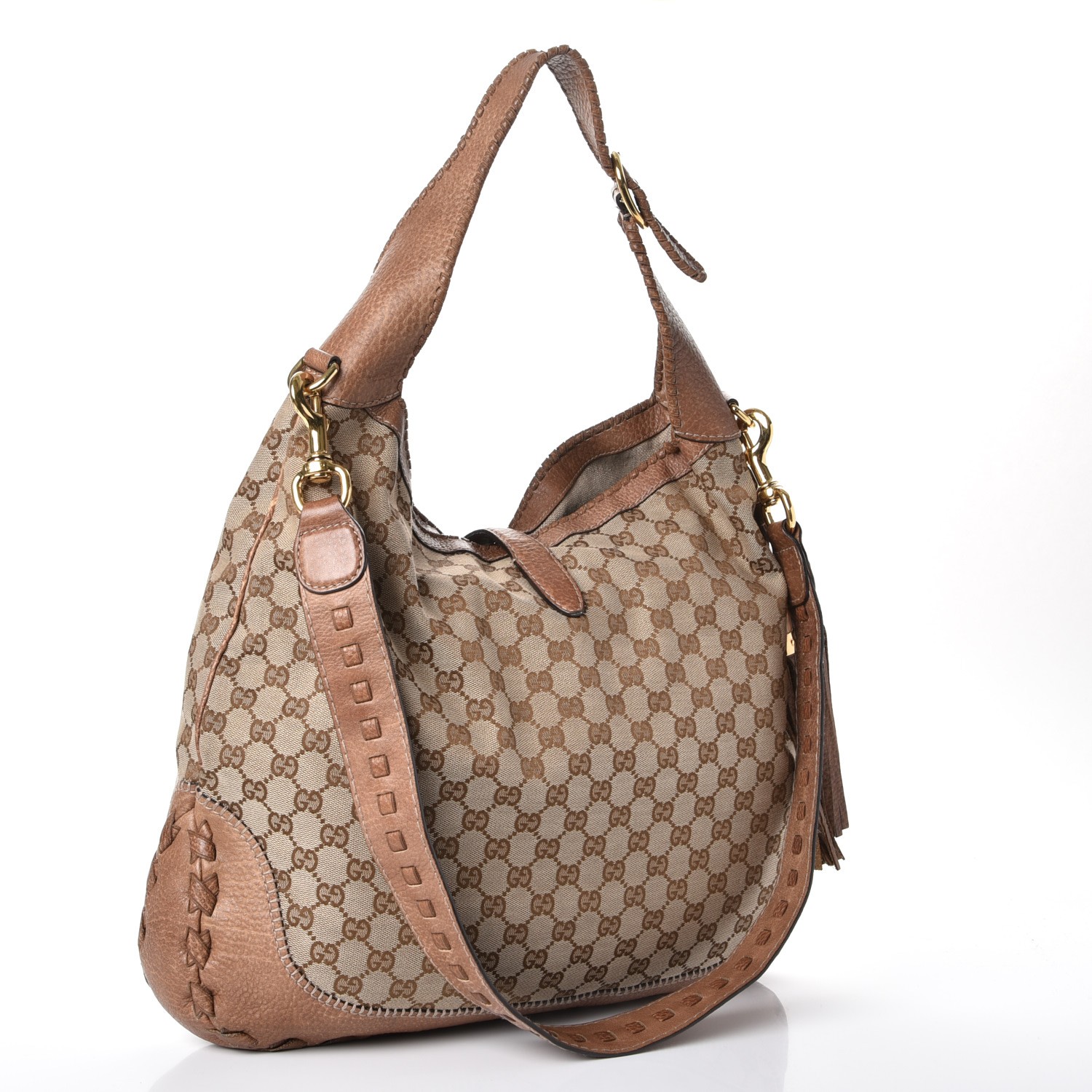 GUCCI Monogram Large New Jackie Shoulder Bag Brown 239489