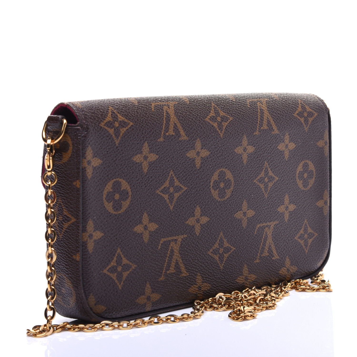 monogram pochette felicie chain wallet fuchsia