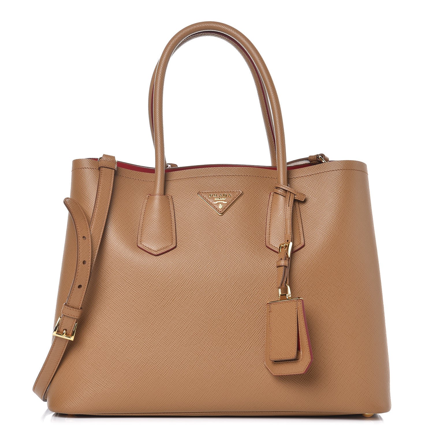 prada saffiano caramel