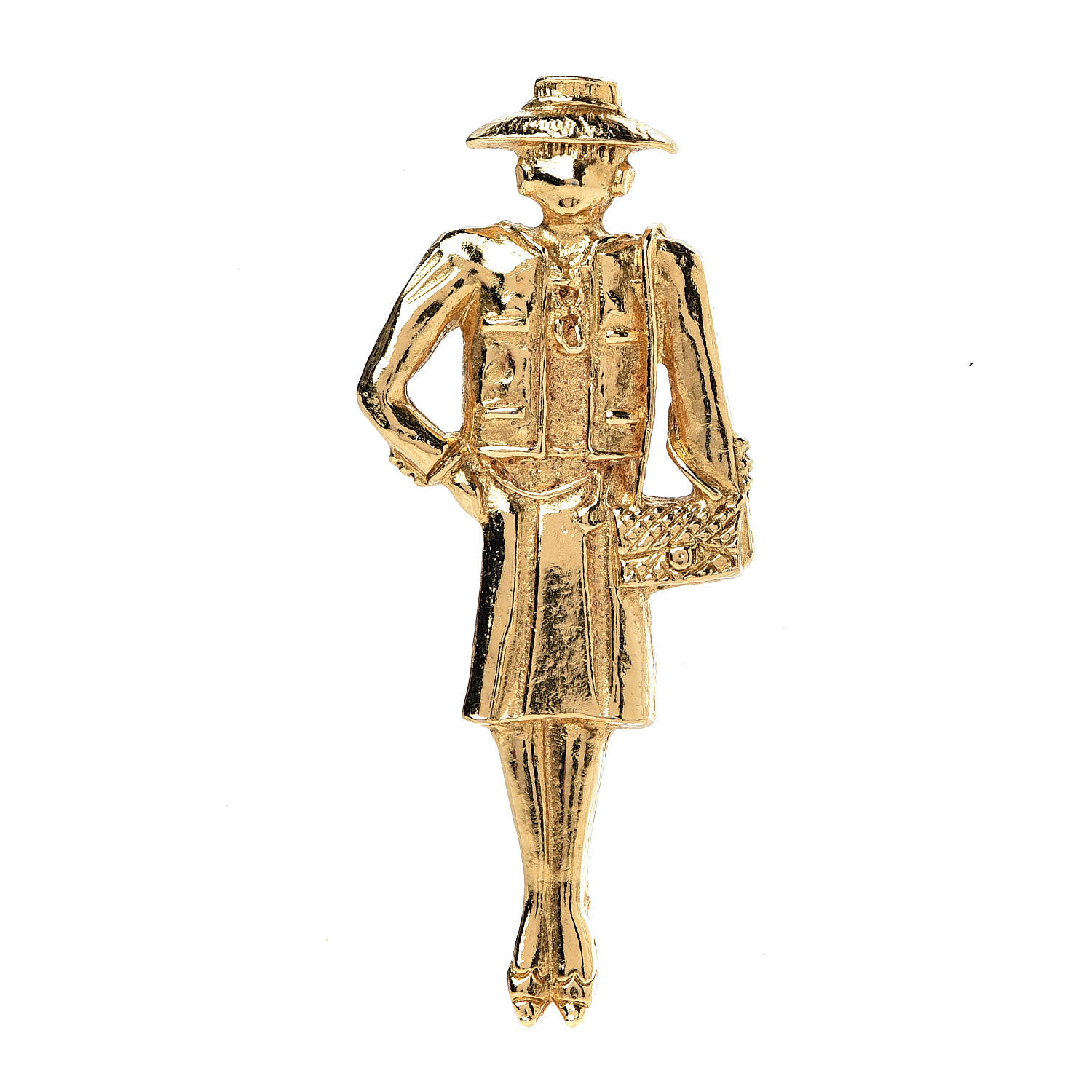 CHANEL Coco Chanel Figurine Pin Brooch Gold 413858 | FASHIONPHILE