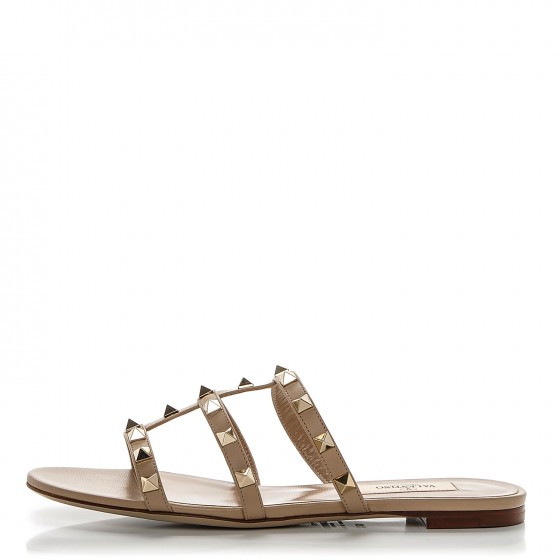 rockstud caged flat slide sandal