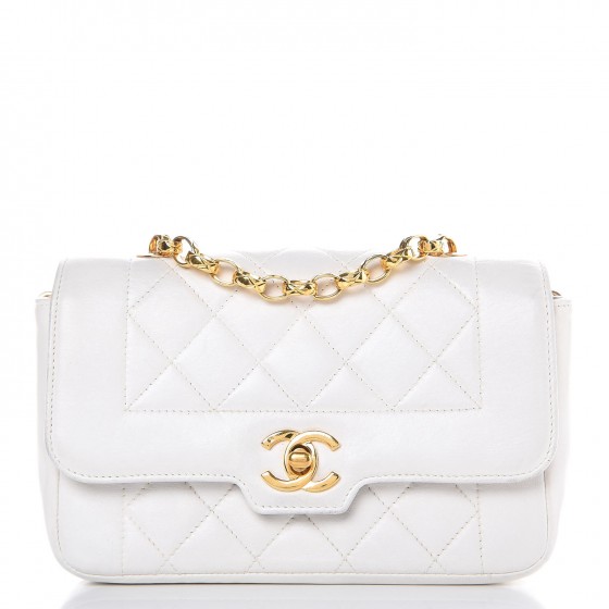 CHANEL Lambskin Quilted Small Single Flap White 283234