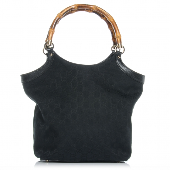 gucci black bamboo handle bag