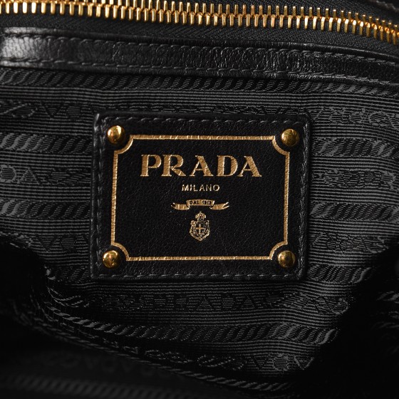 PRADA Nappa Antique Shoulder Bag Black 257288