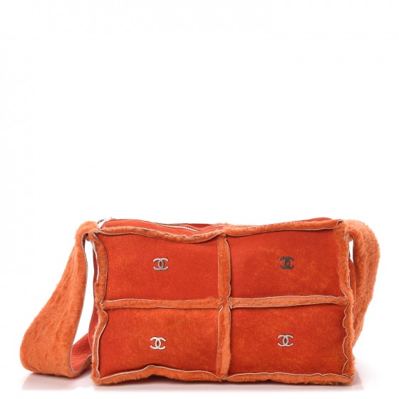 orange fur bag