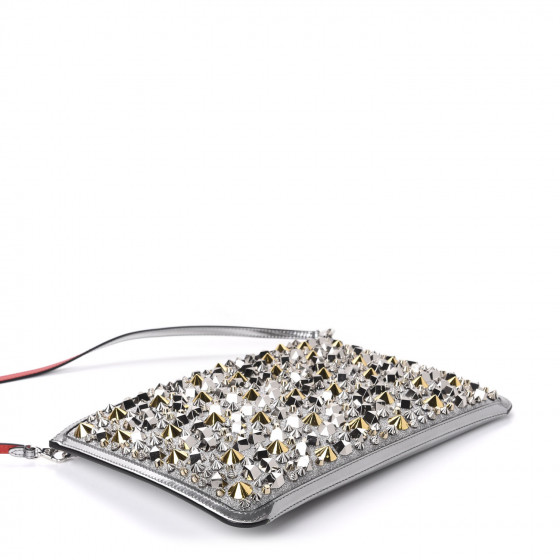 louboutin silver clutch