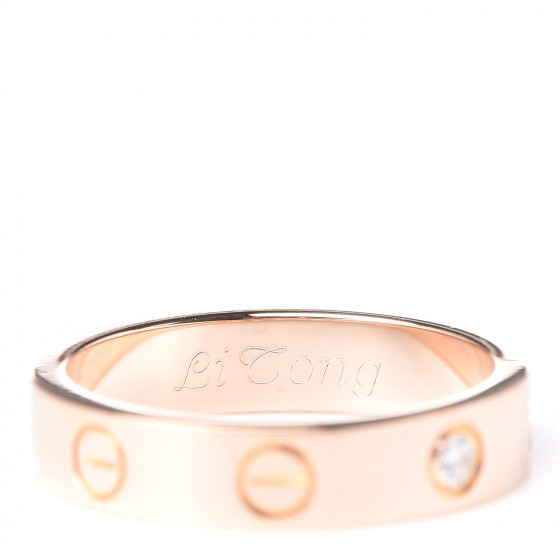 CARTIER 18K Pink Gold Diamond 3.5mm LOVE Ring 50 5.25 430767