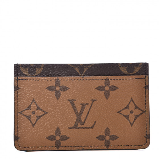 Managed to get my hands LV's reverse monogram card holder, which, on one  side matches my vintage bucket bag!! :) : r/handbags