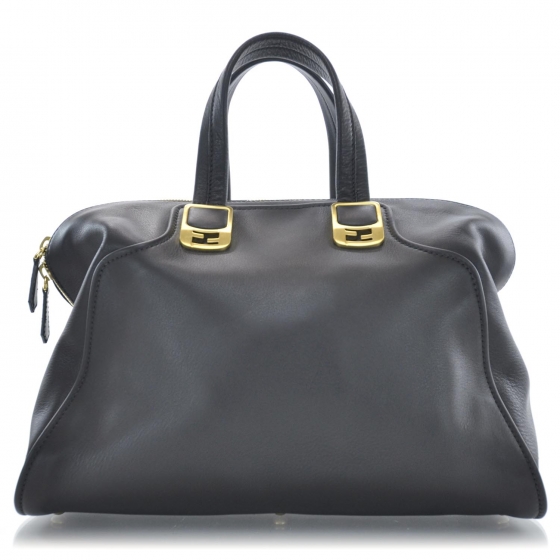 FENDI Leather Chameleon Tote Black 31600