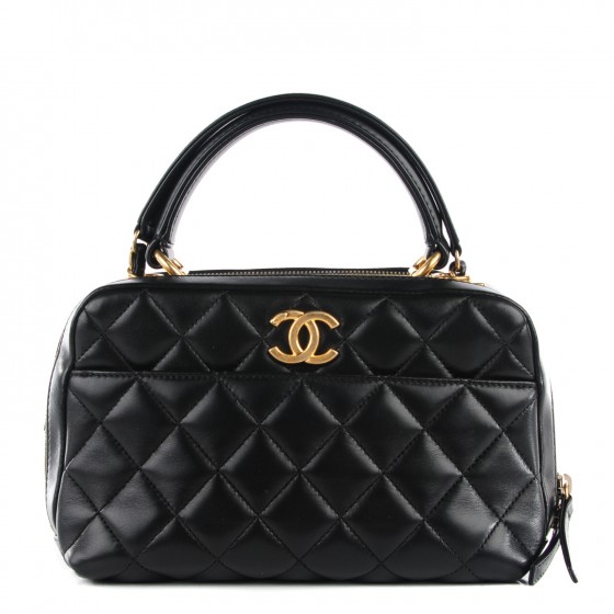 chanel quilted bowling bag