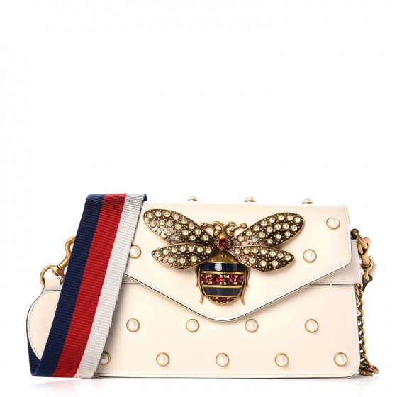 gucci broadway pearly bee shoulder bag